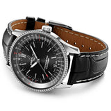Breitling Navitimer Automatic 38mm Black Dial Black Leather Strap Mens Watch - A17325241B1P1 Authentic Buy Shop Now