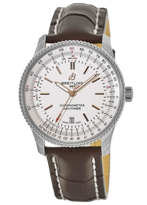 Breitling Navitimer Automatic 41 White Dial Brown Leather Strap Watch for Men - A17326211G1P2 Authentic Buy Shop Now