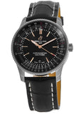 Breitling Automatic 41mm Black Dial Black Leather Strap Watch for Men - A17326241B1P1 Authentic Buy Shop Now