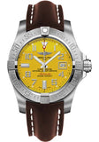 Breitling Avenger II Seawolf Yellow Dial Maroon Leather Strap 45mm Mens Watch - A1733110/I519/438X Authentic Buy Shop Now