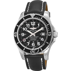 Breitling Superocean II 42mm Black Leather Strap Mens Watch - A17365C9 Authentic Buy Shop Now