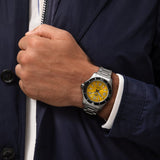 Breitling Superocean II Automatic 44mm Yellow Dial Silver Steel Strap Watch for Men - A17367021I1A1 Authentic Buy Shop Now