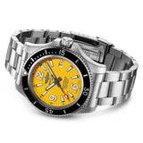 Breitling Superocean II Automatic 44mm Yellow Dial Silver Steel Strap Watch for Men - A17367021I1A1 Authentic Buy Shop Now