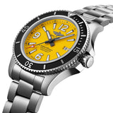 Breitling Superocean II Automatic 44mm Yellow Dial Silver Steel Strap Watch for Men - A17367021I1A1 Authentic Buy Shop Now