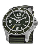 Breitling Superocean Automatic 44mm Outerknown Green Dial Green Nylon Strap Watch for Men - A17367A11L1W1 Authentic Buy Shop Now