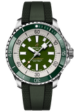 Breitling Superocean Automatic 44 Green Dial Green Rubber Strap Watch for Men - A17376A31L1S1 Authentic Buy Shop Now