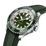 Breitling Superocean Automatic 44 Green Dial Green Rubber Strap Watch for Men - A17376A31L1S1 Authentic Buy Shop Now
