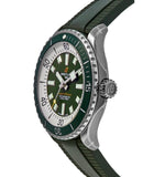 Breitling Superocean Automatic 44 Green Dial Green Rubber Strap Watch for Men - A17376A31L1S1 Authentic Buy Shop Now