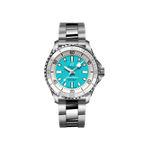 Breitling Superocean Automatic 36 Turquoise Dial Silver Steel Strap Watch for Men - A17377211C1A1 Authentic Buy Shop Now