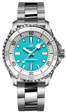 Breitling Superocean Automatic 36 Turquoise Dial Silver Steel Strap Watch for Men - A17377211C1A1 Authentic Buy Shop Now