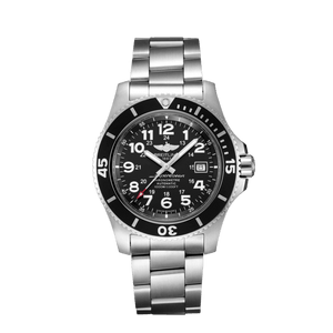 Breitling Superocean II 44mm Black Dial Black Steel Strap Watch for Men - A17392D71B1A1 Authentic Buy Shop Now