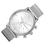 Emporio Armani Classic Chronograph Quartz Silver Dial Silver Mesh Bracelet Watch For Men - AR0390 Authentic Buy Shop Now