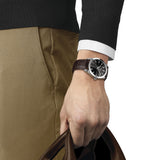 Tissot Gentlemen Black Dial Brown Leather Strap Watch for Men - T127.410.16.051.01 Authentic Buy Shop Now