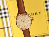 Burberry The Classic Champagne Gold Dial Brown Leather Strap Watch for Women - BU10101 Authentic Buy Shop Now