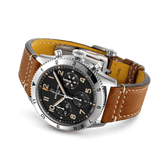 Breitling Avi Chronograph 42 P-51 Mustang Black Dial Brown Leather Strap Watch for Men - A233803A1B1X1 Authentic Buy Shop Now