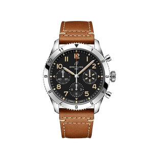 Breitling Avi Chronograph 42 P-51 Mustang Black Dial Brown Leather Strap Watch for Men - A233803A1B1X1 Authentic Buy Shop Now