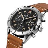 Breitling Avi Chronograph 42 P-51 Mustang Black Dial Brown Leather Strap Watch for Men - A233803A1B1X1 Authentic Buy Shop Now