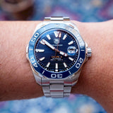 Tag Heuer Aquaracer Calibre 5 Blue Dial Silver Steel Strap Watch for Men - WAY211C.BA0928 Authentic Buy Shop Now