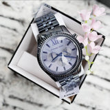 Michael Kors Lexington Chronograph Blue Dial Blue Steel Strap Watch for Men - MK8480 Authentic Buy Shop Now
