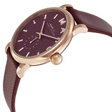 Marc Jacobs Baker Maroon Dial Maroon Leather Strap Watch for Women - MBM1271 Authentic Buy Shop Now