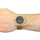 Armani Exchange Nico Analog Black Dial Gold Steel Strap Watch For Men - AX2328 Authentic Buy Shop Now
