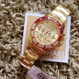 Michael Kors Everest Chronograph Gold Dial Gold Steel Strap Watch for Women - MK5871 Authentic Buy Shop Now