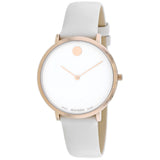 Movado Museum 70th Anniversary Special Edition White Dial White Leather Strap Watch For Women - 0607139 Authentic Buy Shop Now