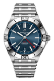 Breitling Chronomat GMT 40 Blue Dial Silver Steel Strap Watch for Men - A32398101C1A1 Authentic Buy Shop Now
