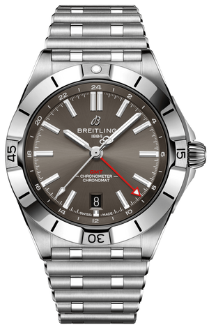 Breitling Chronomat GMT 40 Brown Dial Silver Steel Strap Watch for Men - A32398101M1A1 Authentic Buy Shop Now