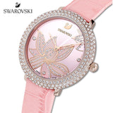 Swarovski Crystal Quartz Pink Dial Pink Leather Strap Watch for Women - 5575217 Authentic Buy Shop Now
