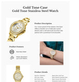 Guess Crown Jewel Diamonds White Dial Gold Steel Strap Watch for Women - GW0410L2 Authentic Buy Shop Now