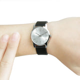 Calvin Klein City Silver Dial Black Leather Strap Watch For Women - K2G231C6 Authentic Buy Shop Now