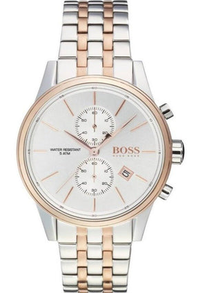Hugo Boss Jet Silver Dial Two Tone Steel Strap Watch for Men - 1513385 Authentic Buy Shop Now