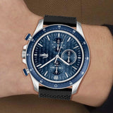 Lacoste Neoheritage Chronograph Blue Dial Black Silicone Strap Watch for Men - 2011252 Authentic Buy Shop Now