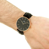 Daniel Wellington Classic Reading Black Dial Black Leather Strap Watch For Men - DW00100129 Authentic Buy Shop Now