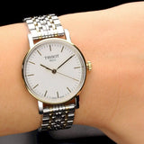 Tissot T Classic Everytime Small White Dial Two Tone Mesh Bracelet Watch For Women - T109.210.22.031.00 Authentic Buy Shop Now