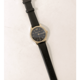 Michael Kors Layton Three Hand Mother of Pearl Black Dial Black Leather Strap Watch For Women - MK2911 Authentic Buy Shop Now