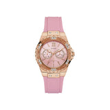Guess Rose Gold Dial with Diamonds Pink Rubber Strap Watch For Women - W1053L3 Authentic Buy Shop Now