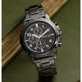 Fossil Dean Chronograph Black Dial Black Steel Strap Watch for Men - FS4721 Authentic Buy Shop Now