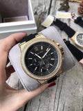 Michael Kors Dylan Chronograph Black Dial Black Rubber Strap Watch For Women - MK8556 Authentic Buy Shop Now