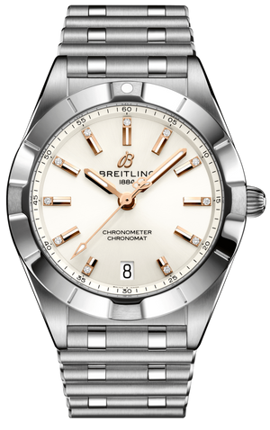 Breitling Chronomat 32 Diamonds White Dial Silver Steel Strap Watch for Women - A77310101A3A1 Authentic Buy Shop Now
