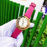 Michael Kors Averi Gold Dial Pink Leather Strap Watch for Women - MK2525 Authentic Buy Shop Now