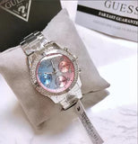 Guess Confetti Multicolored Dial Silver Steel Strap Watch For Women - W0774L1 Authentic Buy Shop Now