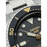 Seiko 5 Sports Automatic Black Dial Silver Steel Strap Watch For Men - SRPD57K1 Authentic Buy Shop Now