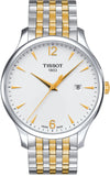 Tissot T Classic Tradition White Dial Two Tone Mesh Bracelet Watch For Men - T063.610.22.037.00 Authentic Buy Shop Now