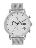 Hugo Boss Skymaster White Dial Silver Mesh Bracelet Watch for Men - 1513933 Authentic Buy Shop Now