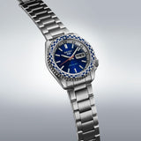 Seiko 5 Sports Petrol Blue Checker Flag Special Edition Blue Dial Silver Steel Strap Watch For Men - SRPK65K1 Authentic Buy Shop Now