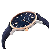 Emporio Armani Renato Analog Blue Dial Black Leather Strap Watch For Men - AR2506 Authentic Buy Shop Now