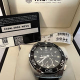 Tag Heuer Carrera Aquaracer Quartz Chronograph Black Dial Black Rubber Strap Watch for Men - CAY111A.FT6041 Authentic Buy Shop Now
