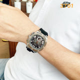 Guess Headline Chronograph Grey Dial Black Rubber Strap Watch for Men - GW0571G1 Authentic Buy Shop Now